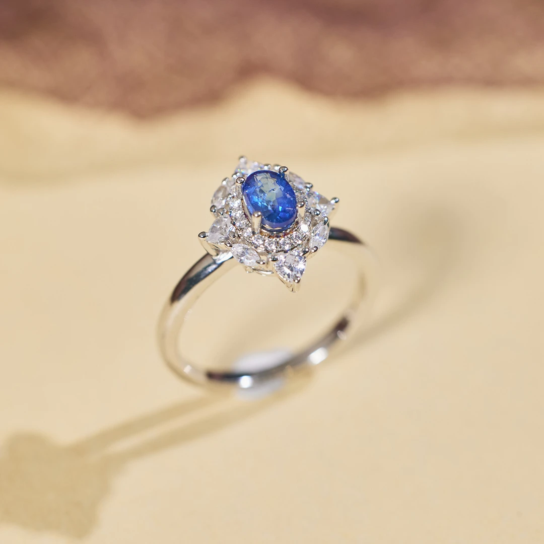 【歪歪】蓝宝石戒指*S925镶嵌N2815