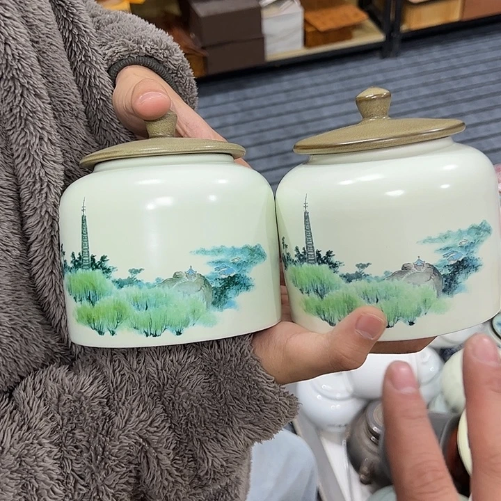茶叶罐陶瓷家用储物罐瑕疵福利品介意勿拍