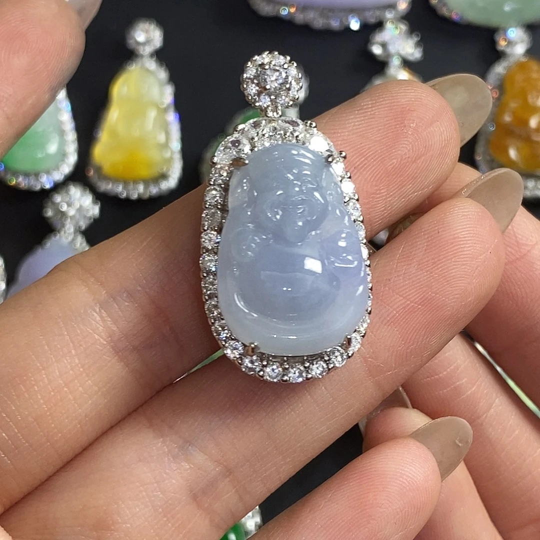 翡翠银S925镶嵌颈饰天然翡翠