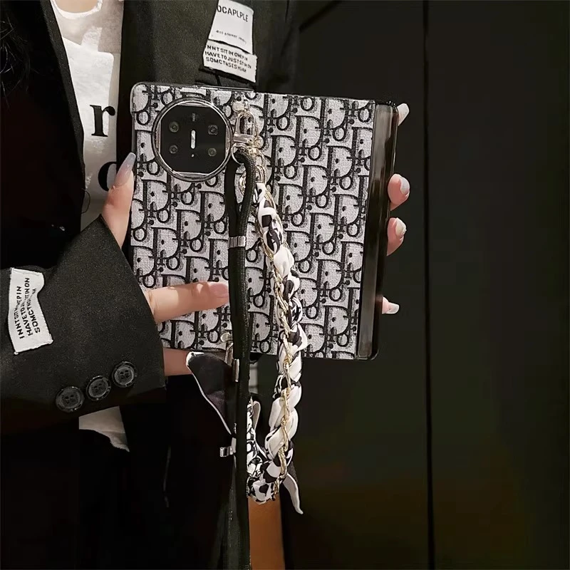 适用华为matex6折叠屏手机壳matex5典藏版全包斜跨丝巾手提保护套