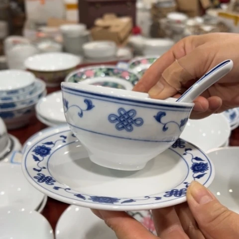 醴陵釉下高温瓷10.5厘米碗15厘米盘