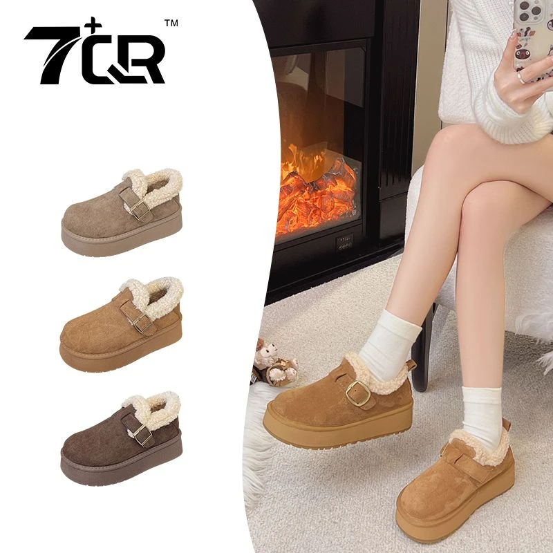 【7+QR】简约金属|秋冬加绒加厚厚底金属扣百搭日常通勤勃肯鞋