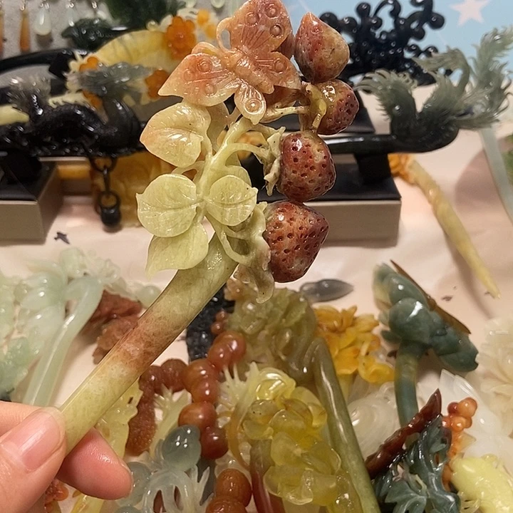蛇纹石玉合金发簪