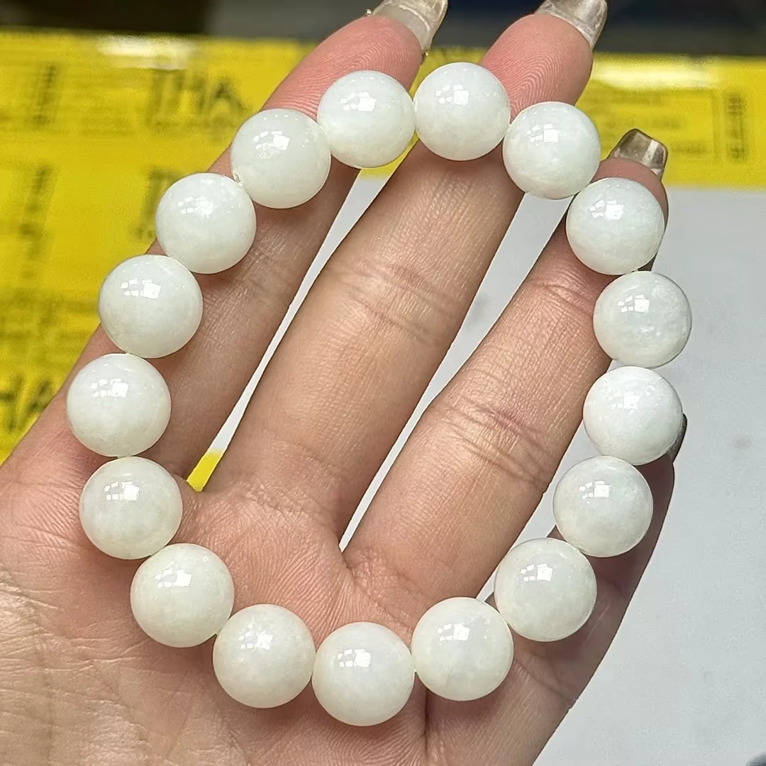 【CH】和田玉白玉手串-约12mm（多样性发其一）
