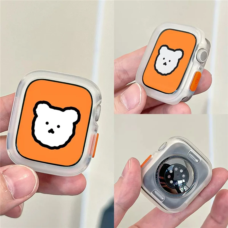 适用苹果手表iwatch防摔铠甲S11/S10硅胶软壳s9/8/7/se透明保护壳