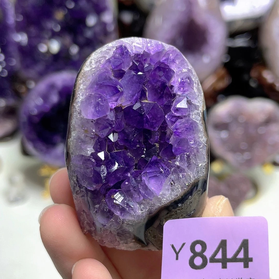 摆件未镶嵌紫晶带窝窝晶震