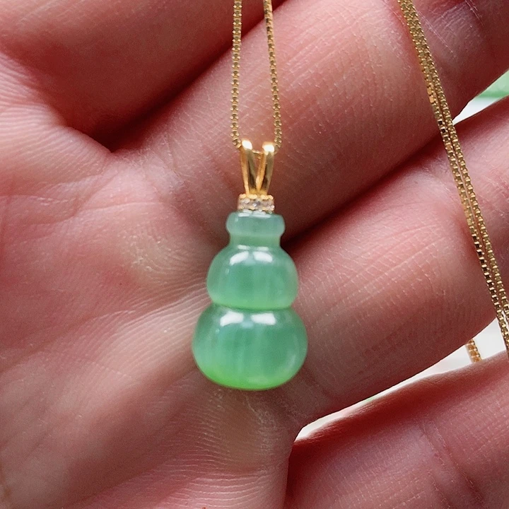 颈饰银S925镀金镶嵌和田玉