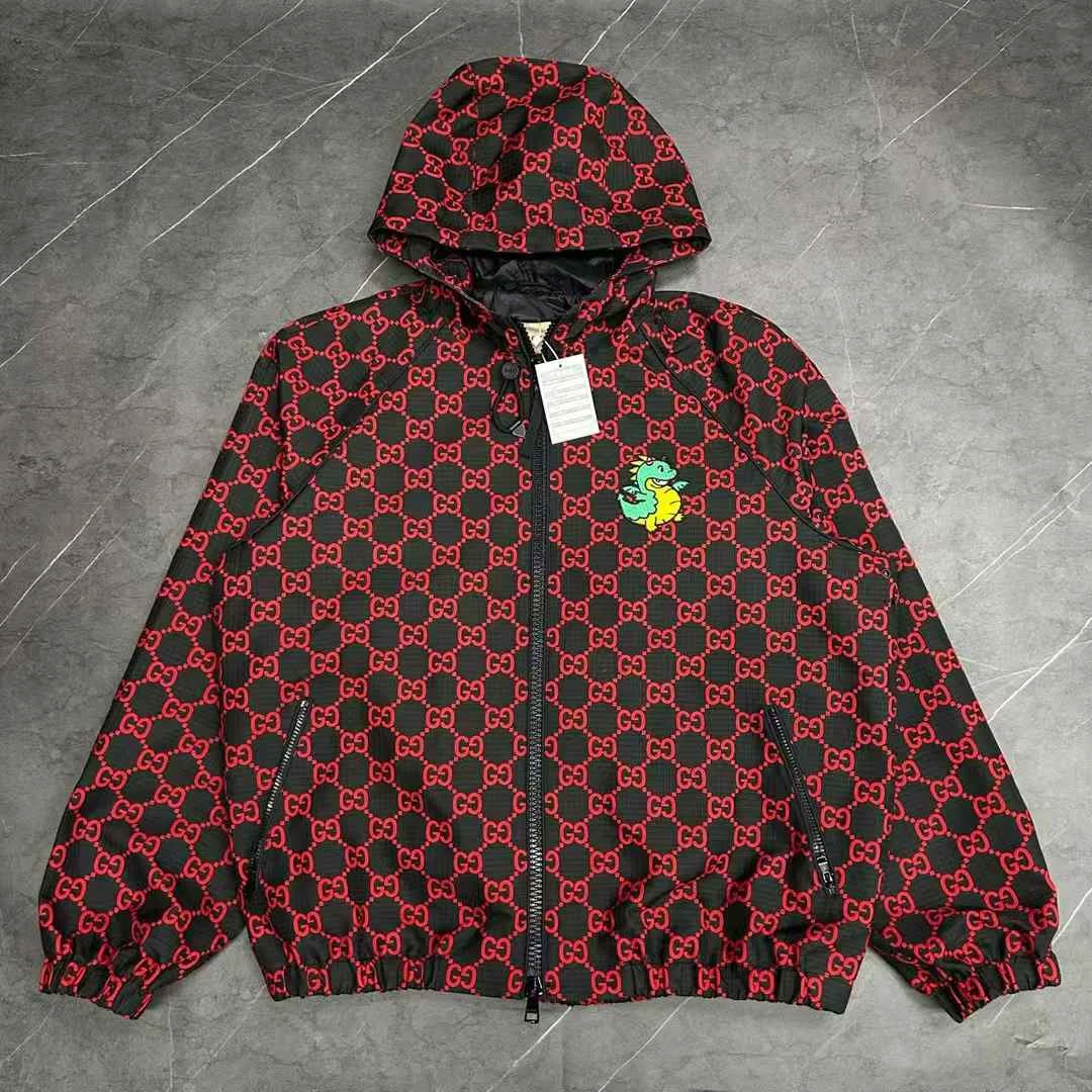未使用 GUCCI/古驰 葡萄籽奢潮/GUCCI小龙人冲锋衣夹棉棉服/50码