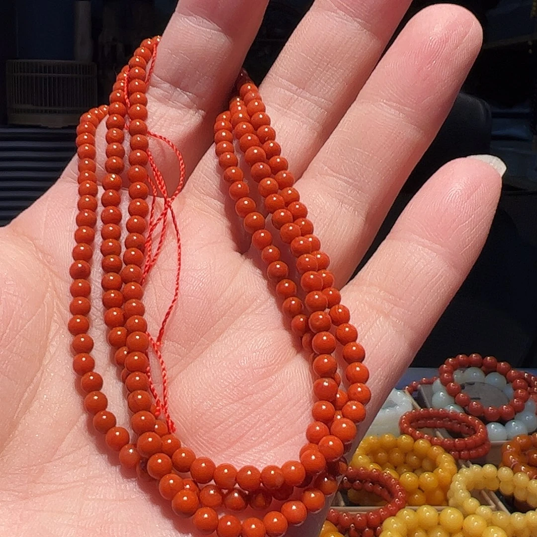 南红玛瑙未镶嵌手串3+108