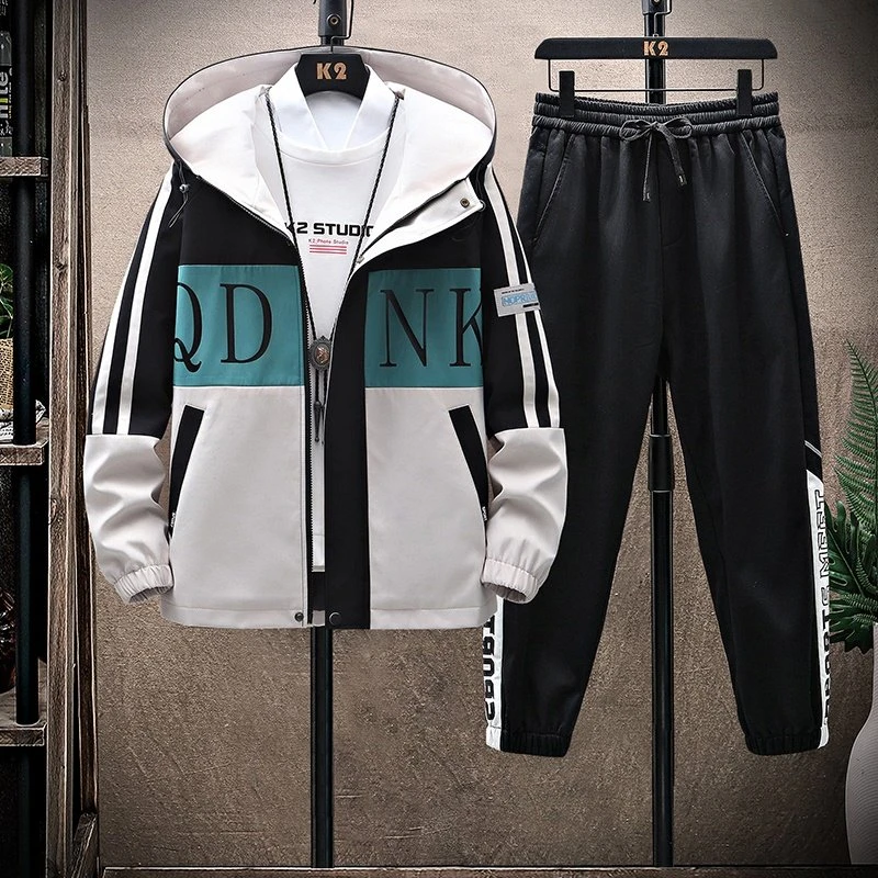 休闲运动套装男士外套春秋男装套装秋装男孩百搭