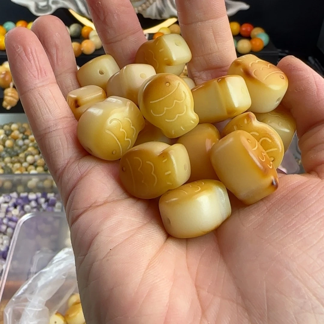 菩提根/象牙果吊坠瑕疵卡19炭烤鱼排15颗个别表面有裂