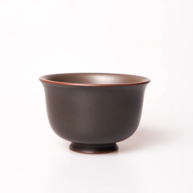 圆杯广西坭兴陶原矿钦州坭兴陶陶瓷对杯禅定杯铃铛杯纯手工主人杯