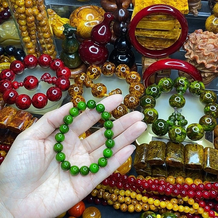 松木琥珀木文玩手串