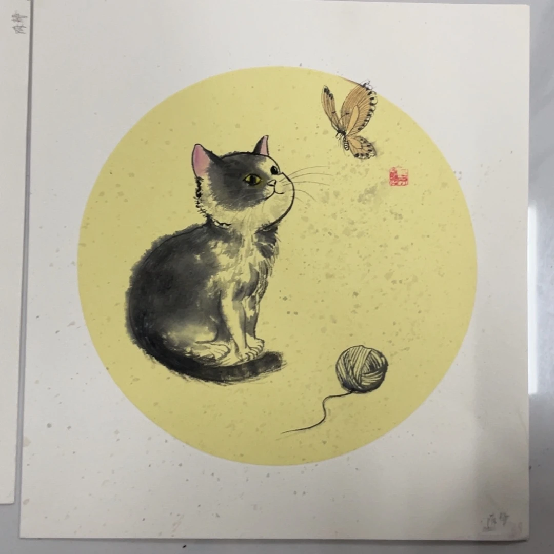 国画陈静老师卡纸画