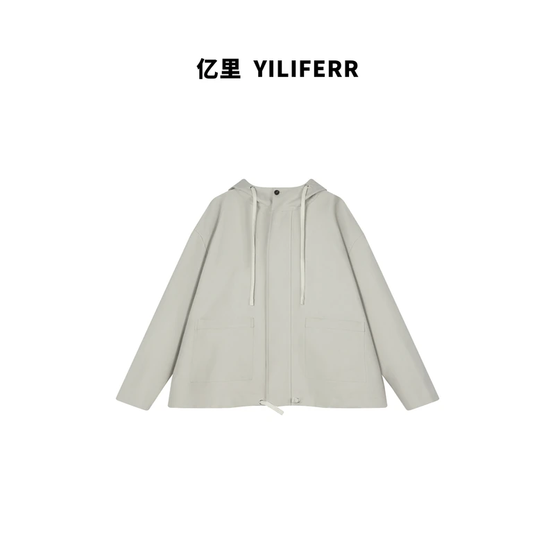 【YILI显瘦女装】连帽宽松简约时尚百搭休闲外套 Y0233