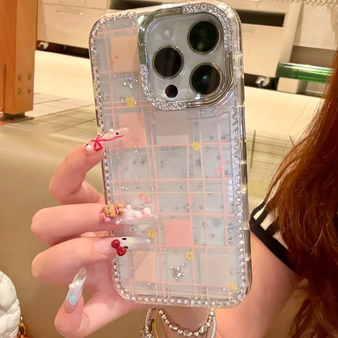闪钻轻奢凯蒂猫适用于苹果16promax手机壳iphone15双层星星i14/13
