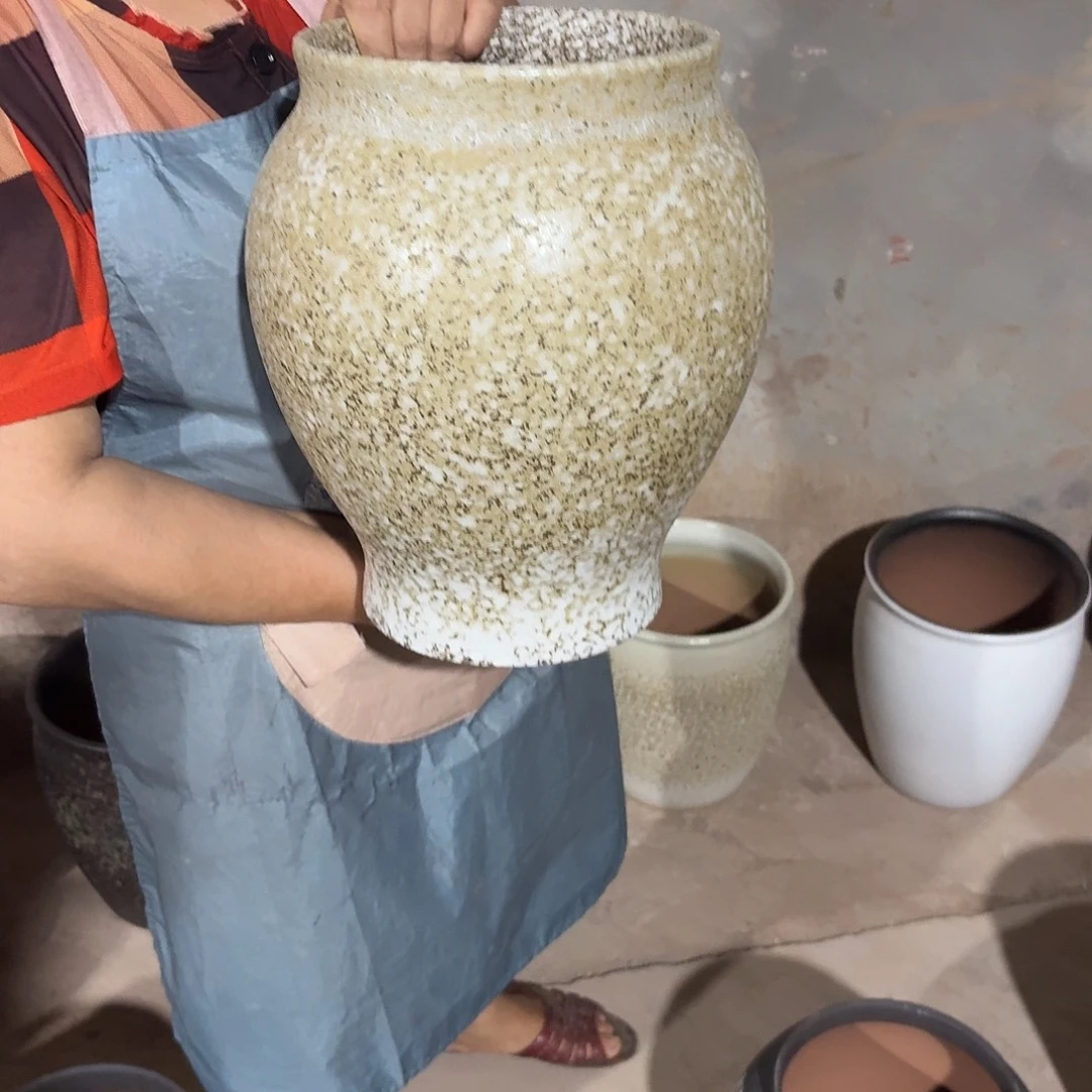 紫砂花盆口20高31