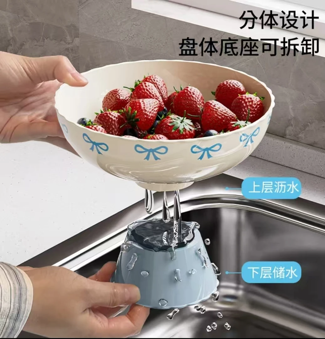 多巴胺元气轻奢风摆放零食盘创意家用高颜值双层水