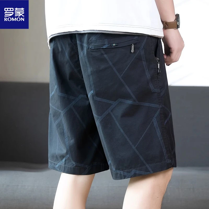 Romon/罗蒙夏季新款男士工装短裤薄款宽松纯棉潮流休闲五分裤子