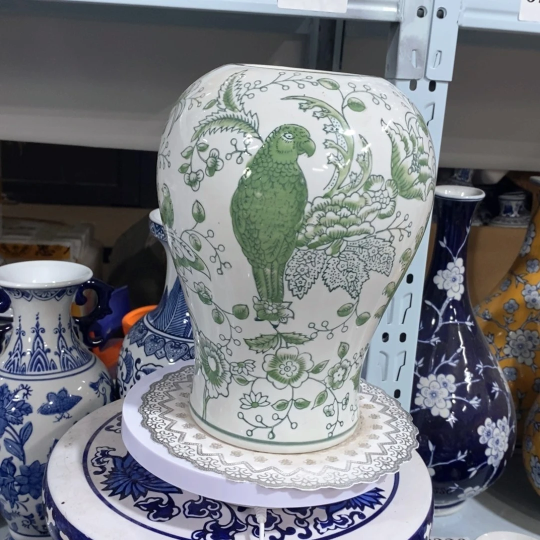 瓶绿釉花瓶摆件……摆件……