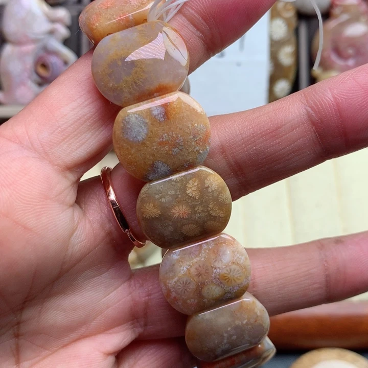 硅化珊瑚（珊瑚玉）颈饰未镶嵌