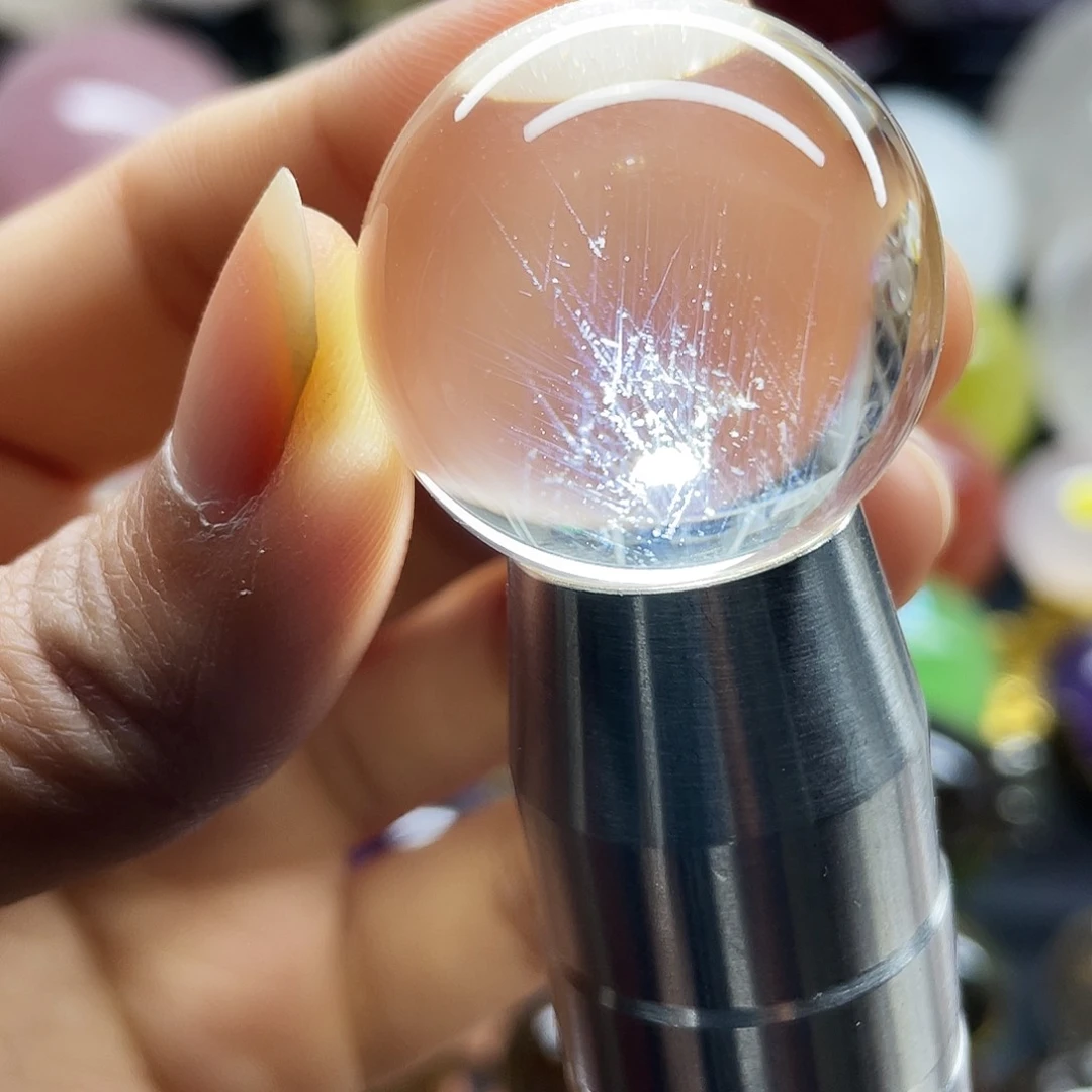 白水晶全净体蓝针卡3未镶嵌水晶