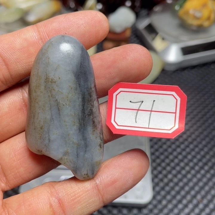 颈饰足铂镶嵌和田玉71