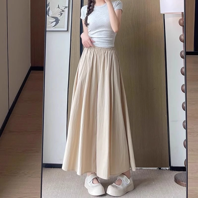 休闲裤女胖mm高腰宽松遮胯显瘦垂感适合胯大腿粗大码阔腿九分裙裤