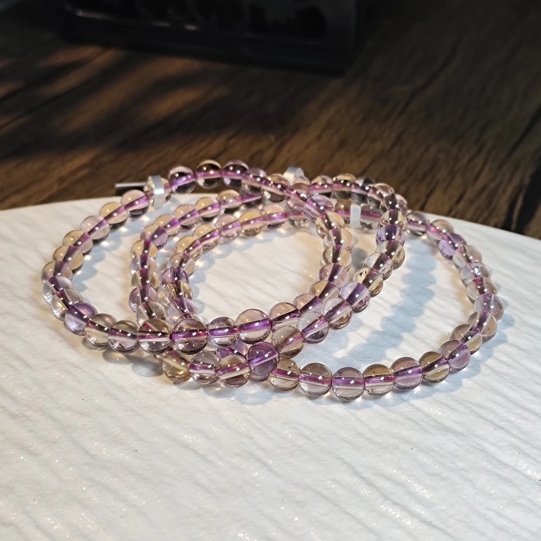 【书记甄选】紫黄水晶单圈手链 多样性发一件 约5mm+ 154LA