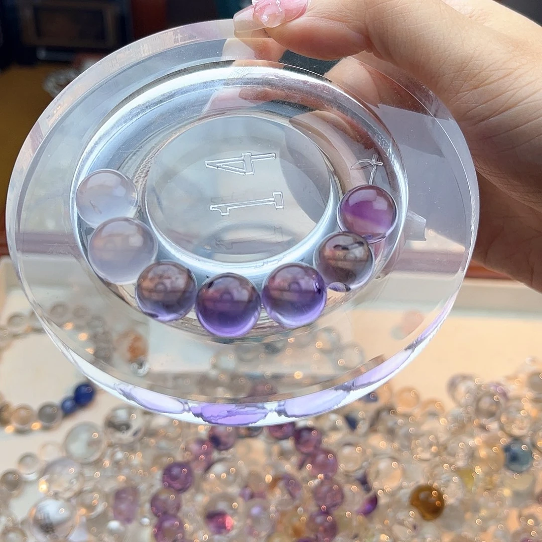 水晶手串未镶嵌10mm紫粉 定制