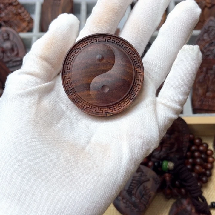 糖***食黄花梨/降香黄檀手串/手链一面哪吒一面道