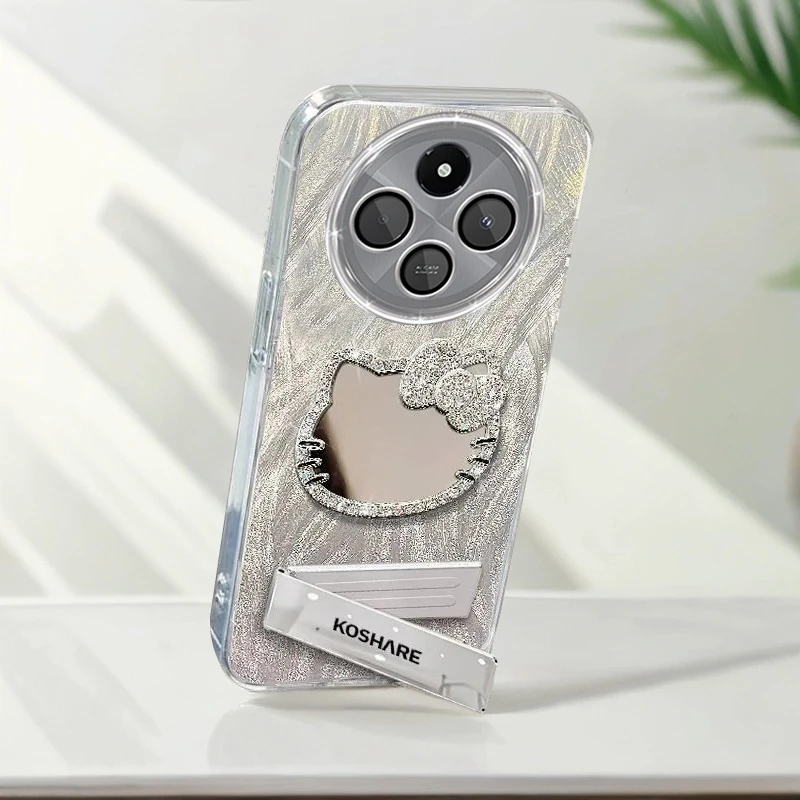带镜头膜红米14R手机壳全包防摔Redmi14R软壳羽纱KT猫镜子小清新