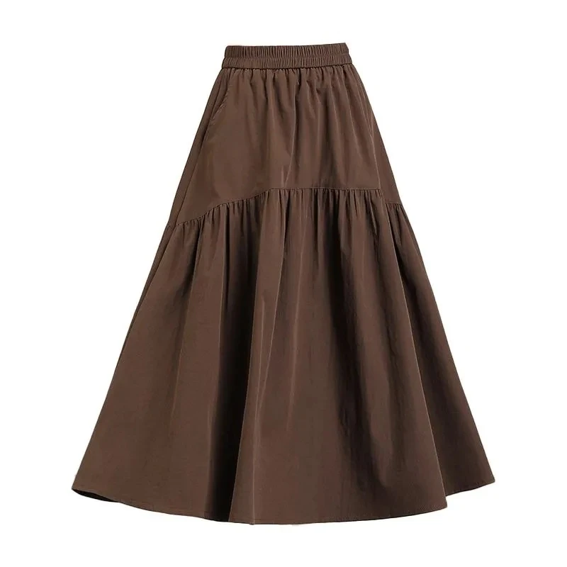 老钱风松弛感女装夏季半身裙女春季2025新款显瘦气质半裙中长款高