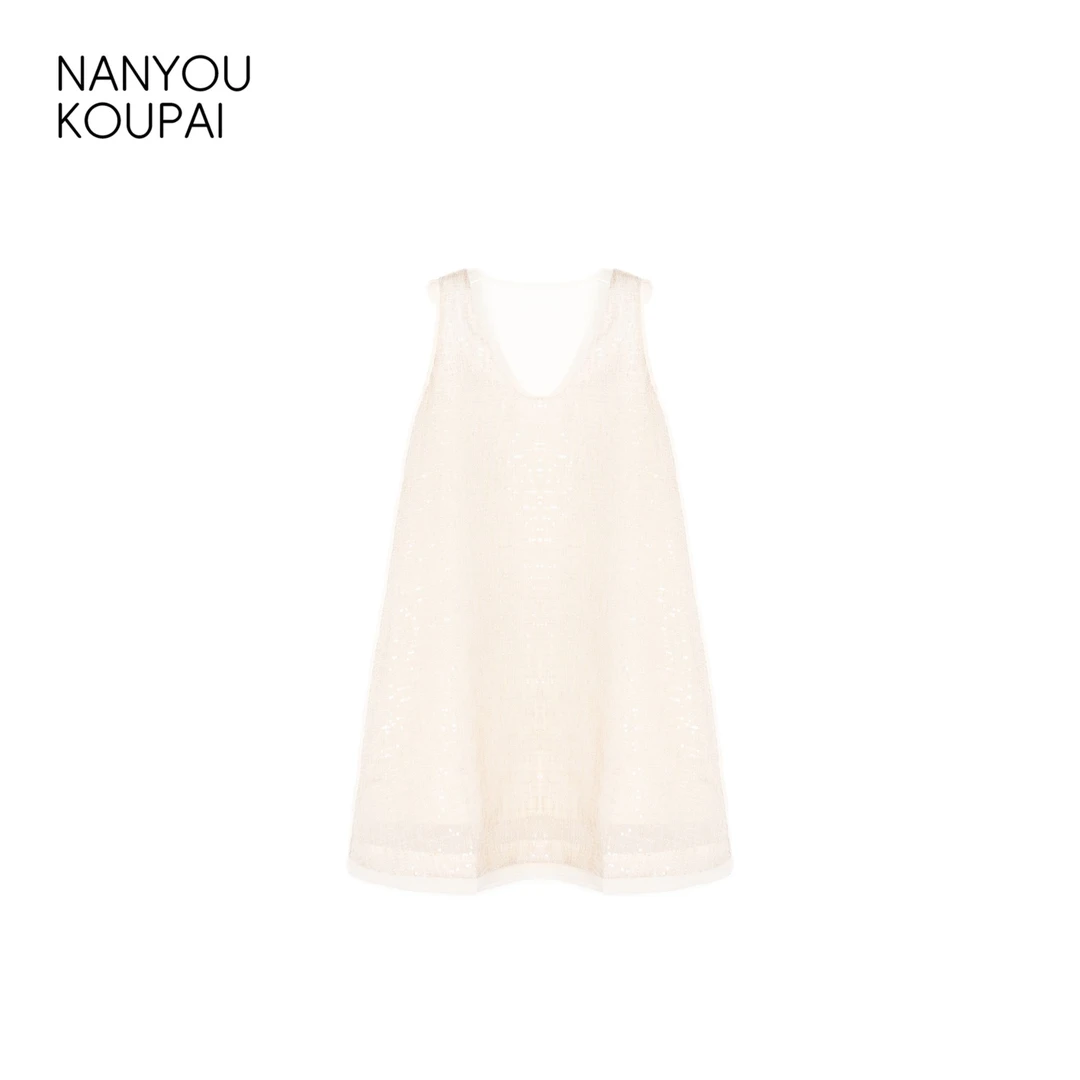 亮片拼接吊带连衣裙/KDL3156