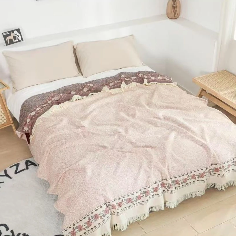 【床盖-加大花若风】230*250cm罗布麻高奢私人定制款床盖毯柔软舒适