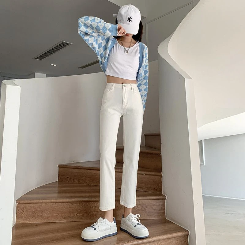 【春夏爆款直筒裤】杏色爆款 直筒烟管裤九分&长裤