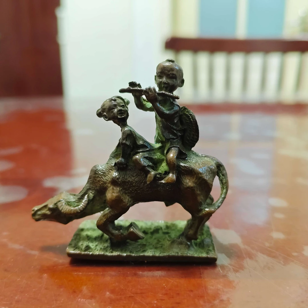 客厅装饰品 摆件 臧品品纯实心老器牧童骑牛防包浆小摆件居家装饰