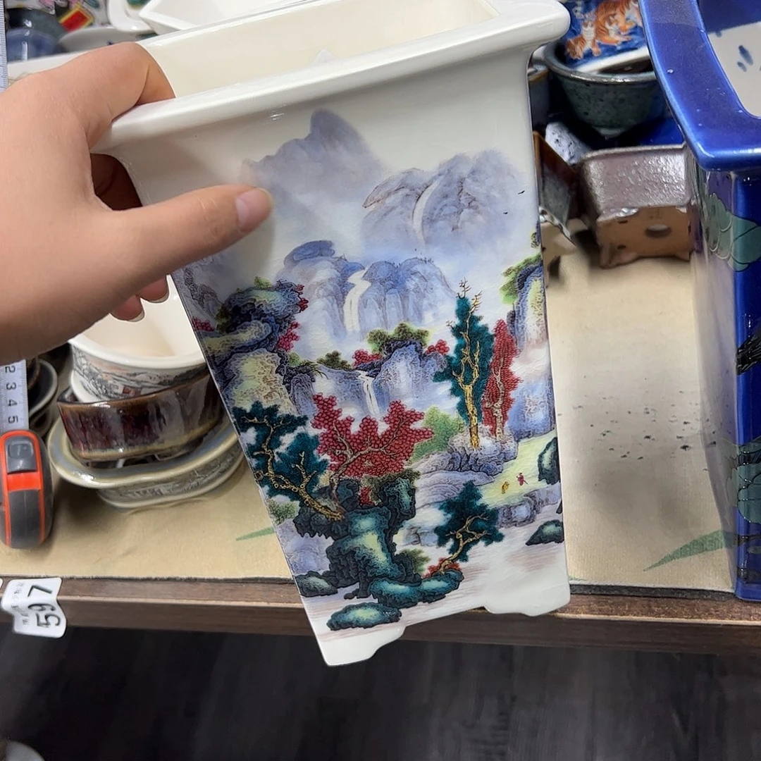 如***✪紫砂花盆596号瑕疵底脚裂纹处理介意勿拍
