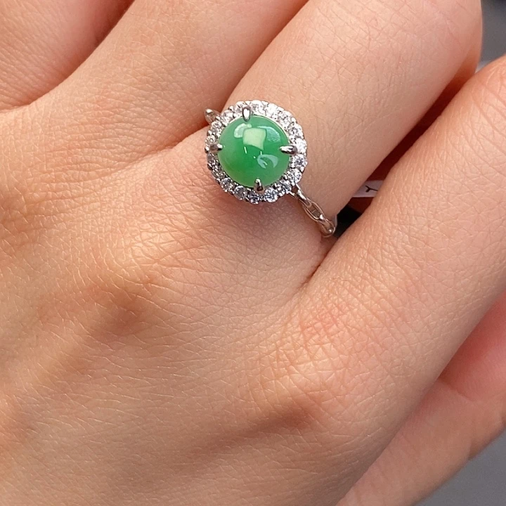 翡翠银S925镶嵌戒指