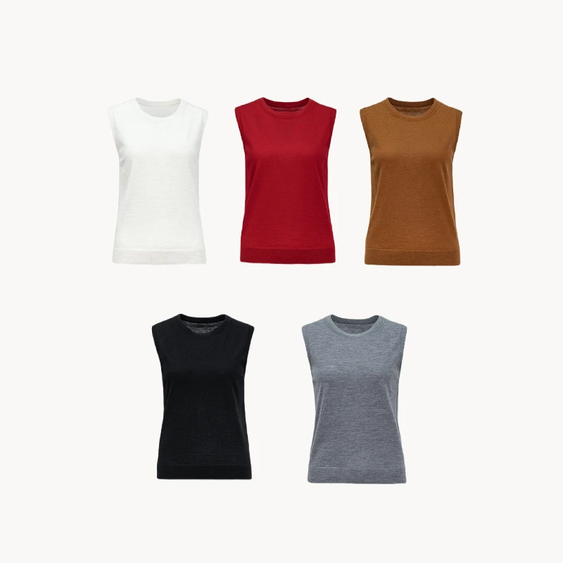 THE EASE舒适派，48支精纺全羊毛、春夏针织背心/YM26062