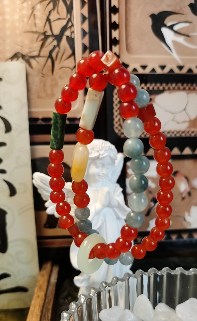 非金属陶瓷手链 复古民族风祈福百搭彩色时尚古风手串