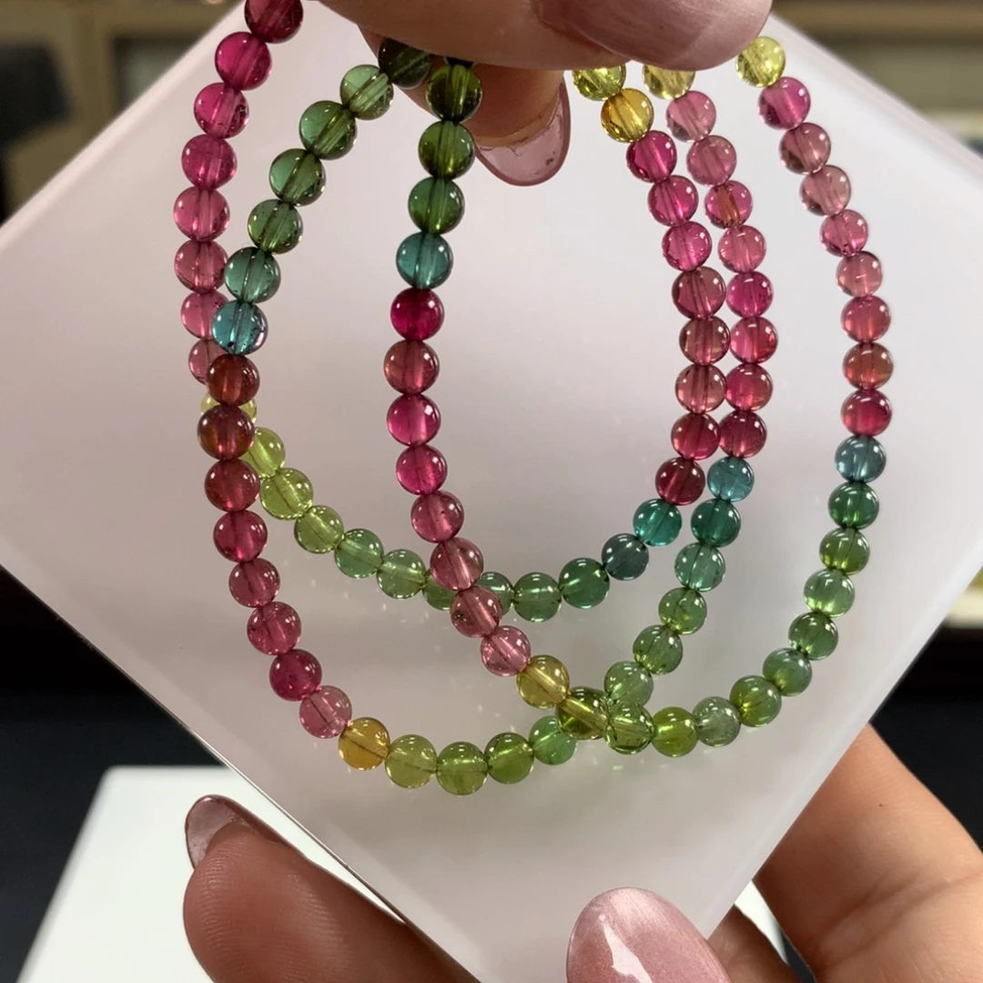 碧玺手链未镶嵌小*油4.8毫米左右