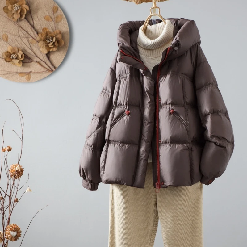 2025年冬新款连帽短款棉服女轻奢云感泡芙设计感时尚休闲加厚外套