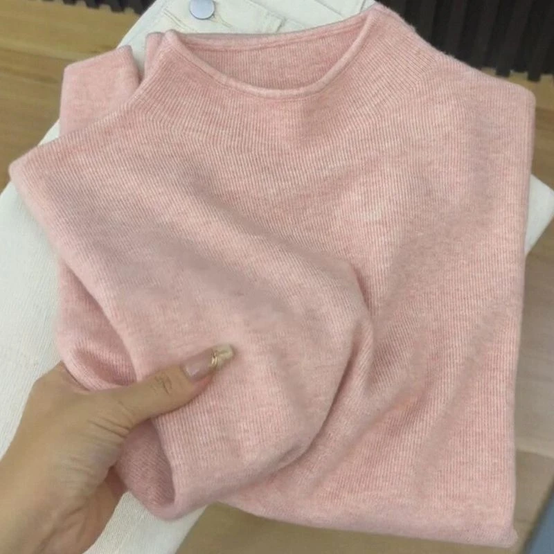 正品撤柜剪标羊毛衫半高领针织打底衫毛衣秋冬新款纯色内搭毛衣