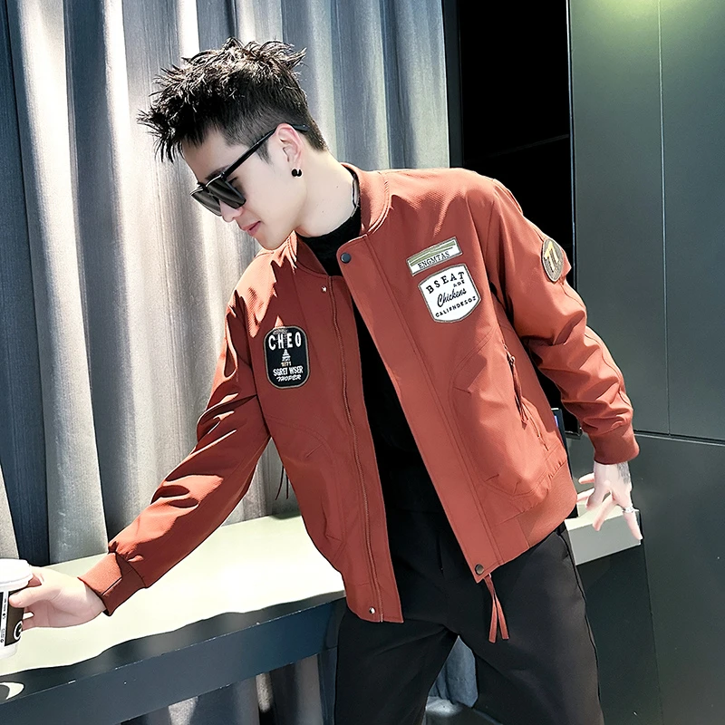 美式休闲棒球领夹克男款春秋季爆款上衣2025新款潮牌痞帅男装外套