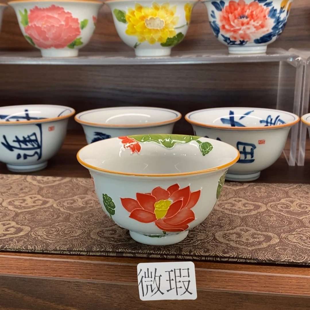 釉下彩老陶泥手工绘制
