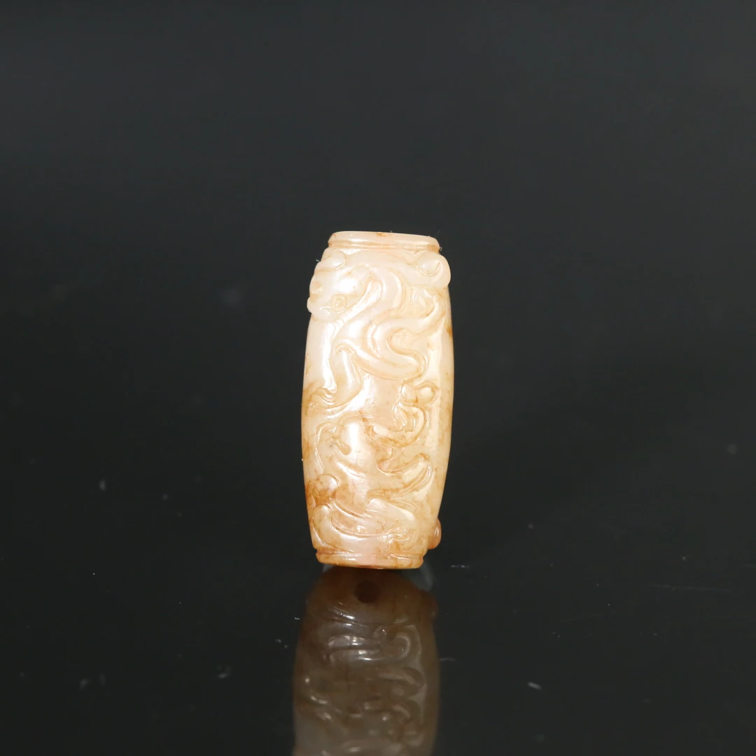 明代和田玉螭龙纹勒子WDZC251028065