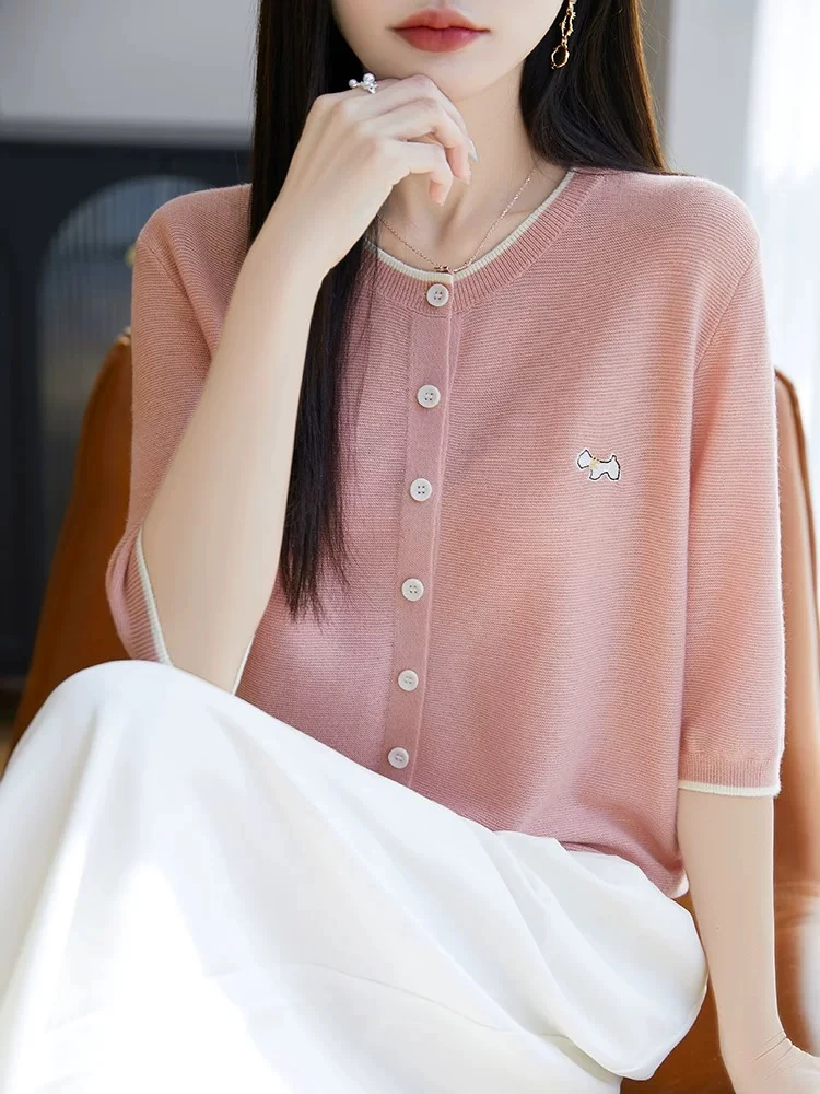 【XJ】欣.时尚百搭显瘦气质减龄设计感甜美针织衫