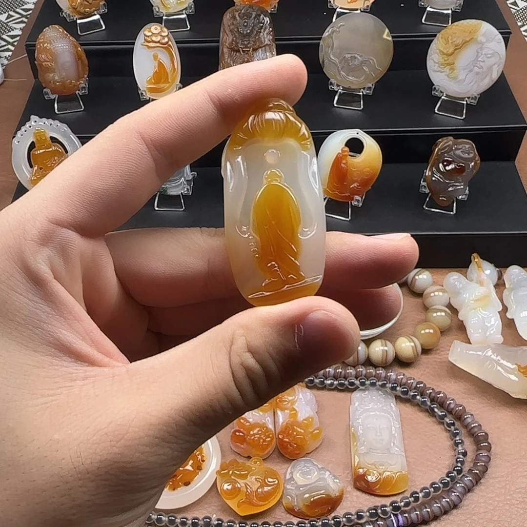 玛瑙/玉髓未镶嵌吊坠(不含链)