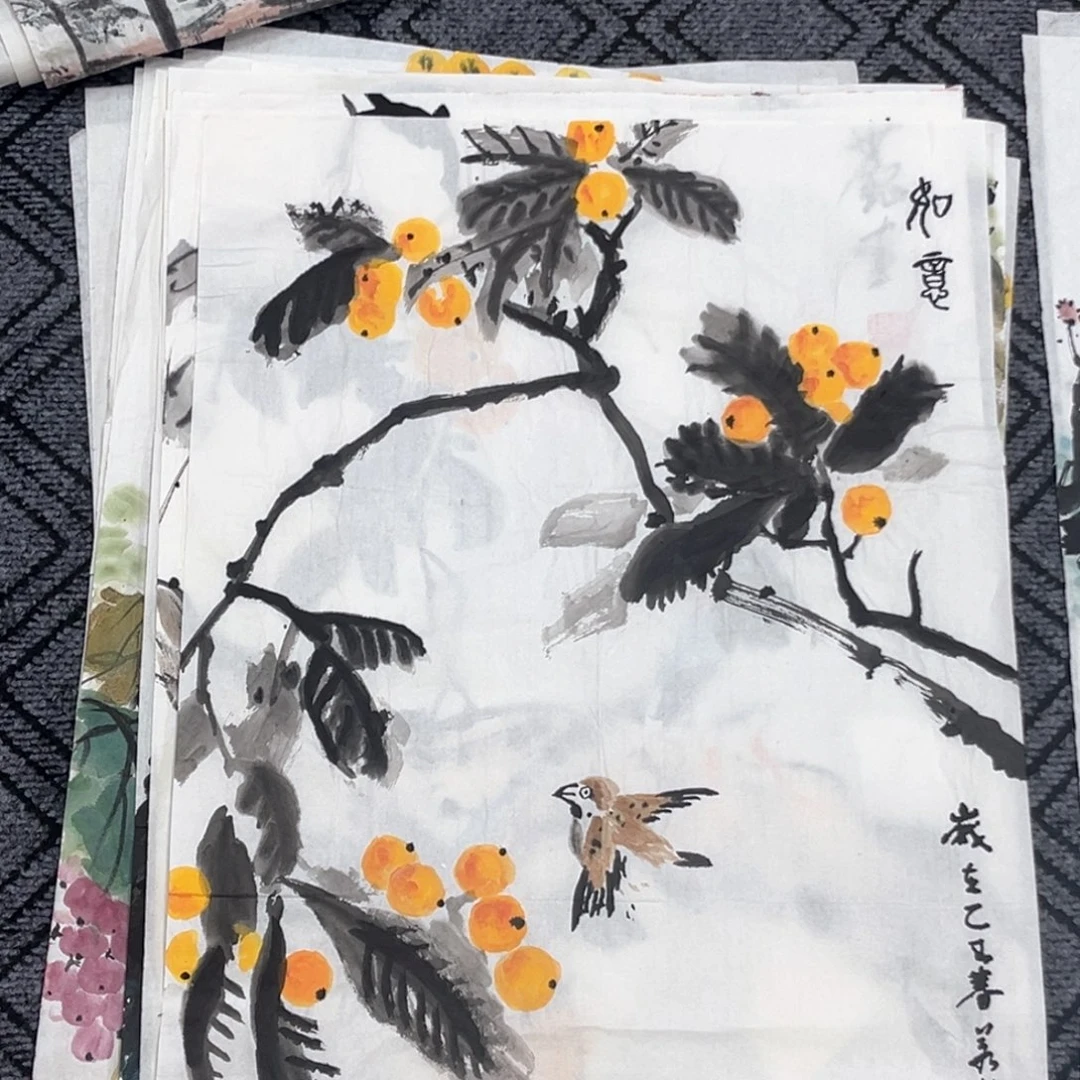 国画王胜利老师四尺三开花鸟冯1